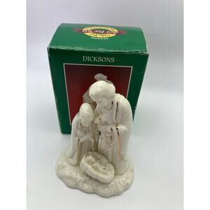 Dicksons Holy Family Nativity Galzed Porcelain Vintage Christmas‎ Decoration